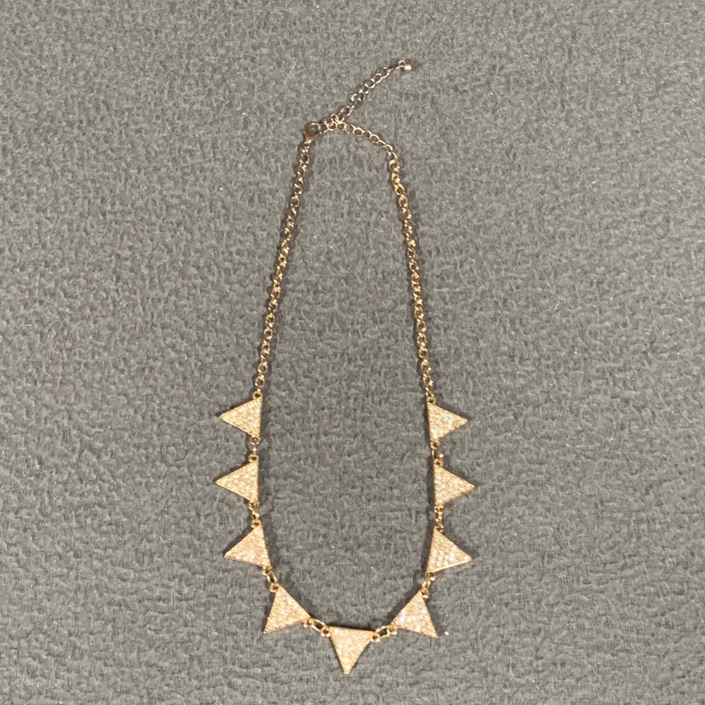 Unbranded Triangle Necklace Women Gold Tone Rhinestone Geometric Statement